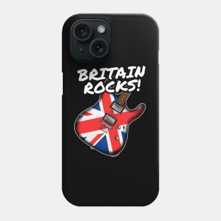 UK Flag Guitar Britain Rocks Electric Guitarist Phone Case