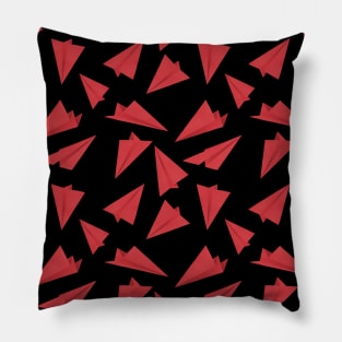 Paper Planes Pattern Black and Red Pillow