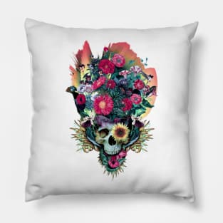 Floral Skull Vivid V Pillow