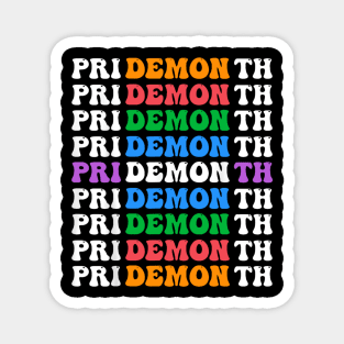 Colorful Gay Pride LGBT June Month Pride Month Demon Magnet