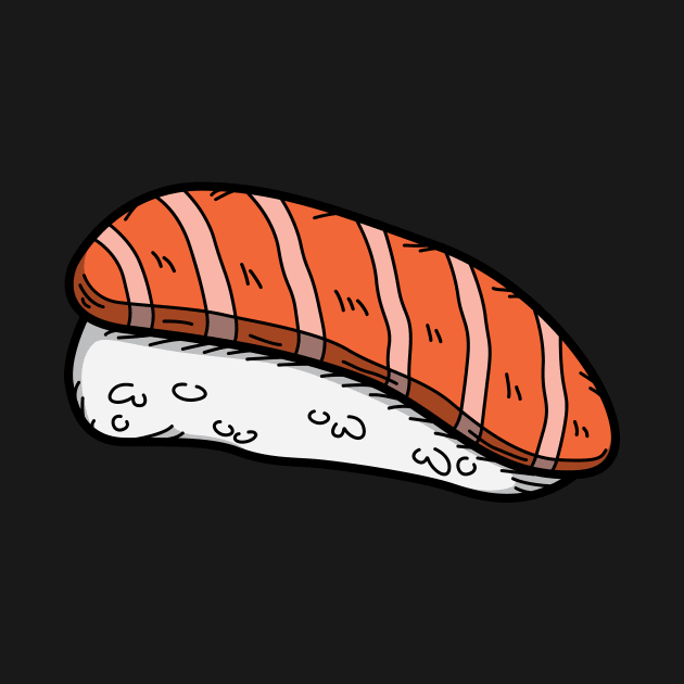 Yummy Salmon Nigiri Sushi Japanese Food Maki Temaki Uramaki Sashimi Wasabi Design Gift Idea by c1337s
