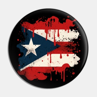 Puerto Rico Grafitti Style Flag Design Pin