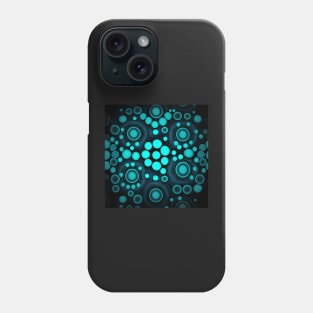 Glowing blue polka dots design Phone Case