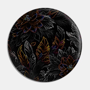 Flowers and feathers vibrant lines Pin