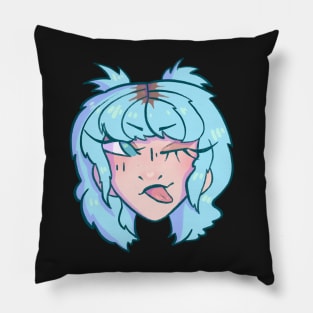 Blue Haired Girl Pillow