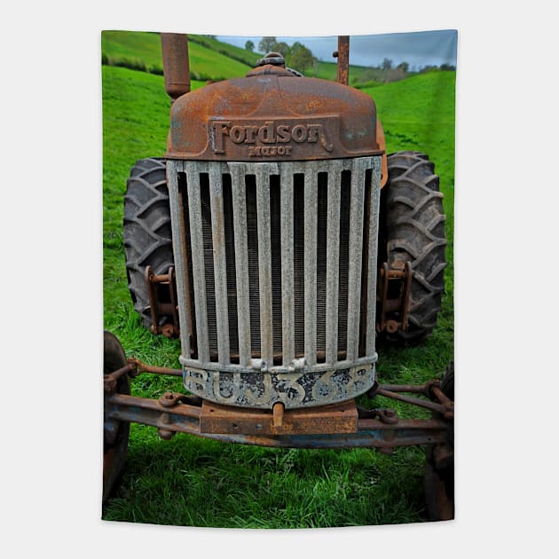 Rusty vintage Fordson Major tractor Tapestry by Random Railways