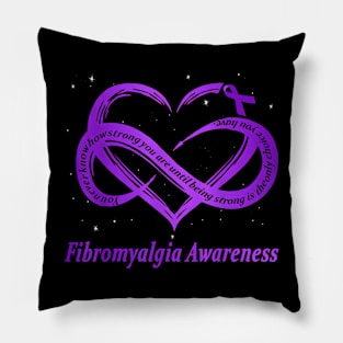 I Wear Purple For Fibromyalgia Awareness Warrior Pillow