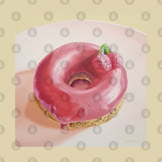 Cherry Donut Painting by EmilyBickell