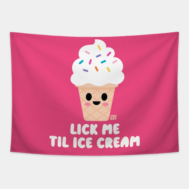 LICK ME ICE CREAM Tapestry by toddgoldmanart
