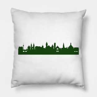 NUREMBERG Skyline in forest green Pillow