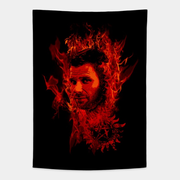 Lucifer In Flames Tapestry by HappyLlama