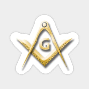 Freemasonry symbol - Square, compass ang G letter Magnet