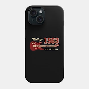 Vintage 1963 Birthday Guitar Lovers 60th Birthday Phone Case