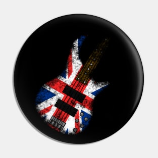 UK Flag Bass Guitar Bassist British Music Pin