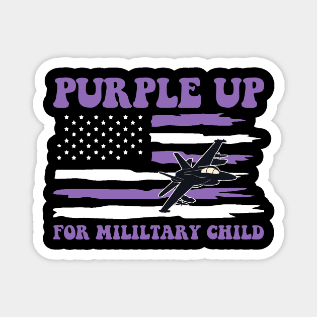 Groovy Purple Up For Military Kids Military Child Month Magnet by Zimmermanr Liame