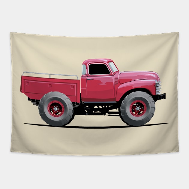 Cartoon Monster Truck Tapestry by Mechanik