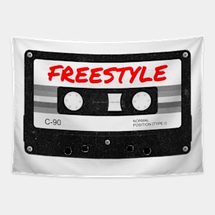 Retro 80s Music Freestyle Mixtape Red Tapestry