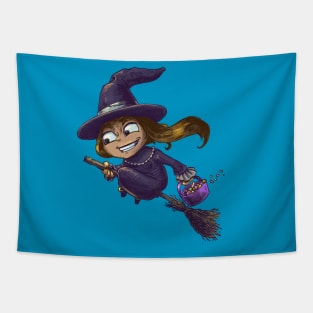 Halloween cute witch trick or treat Tapestry