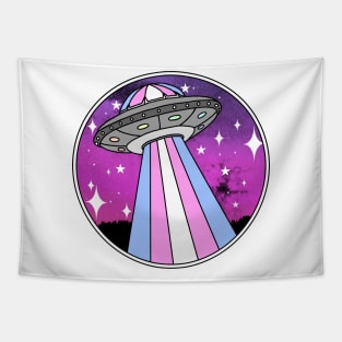 Trans pride UFO magenta/purple Tapestry