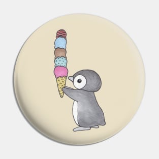 Ice Cream Penguin Pin