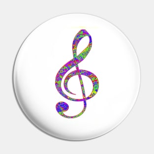 Psychedelic Music note 3 Pin