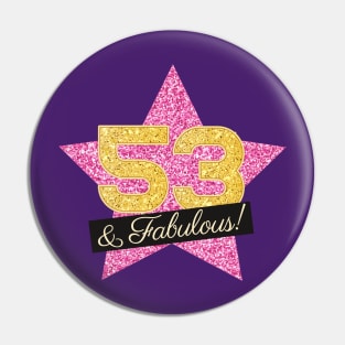 53rd Birthday Gifts Women Fabulous - Pink Gold Pin