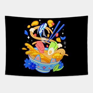 Kawaii Happy Ramen Bowl Tapestry