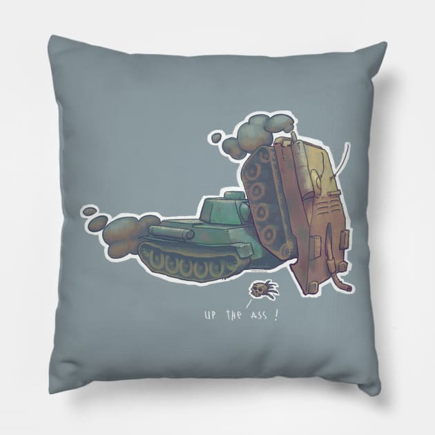 World of tanks - Up the ass! Pillow by Groaznic