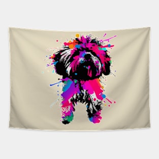 Fluffy Havanese Stencil Illustration Tapestry