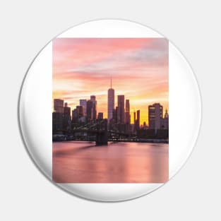 New York Beautiful Red Sunset Pin