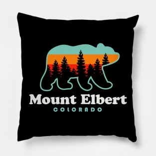 Mount Elbert Colorado Hike Bear Retro Pillow