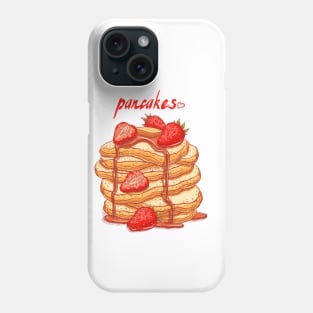 Strawberries Pancakes Hand Drawn Phone Case