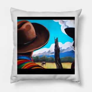 cowboys graphic Pillow