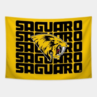 Saguaro Sabercats (Stacked - Black) Tapestry