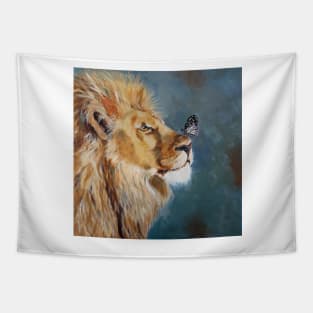 A Butterfly and a Lion Tapestry