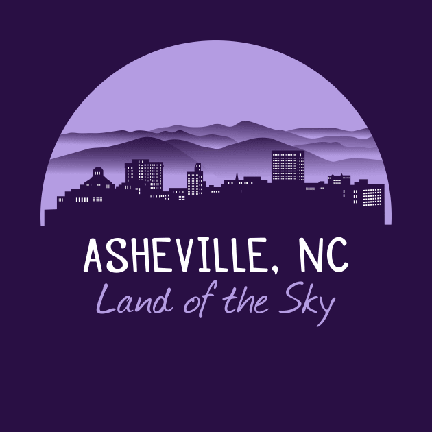 Asheville Cityscape Mountains - Land of the Sky - PurpleG 07 by AVL Merch