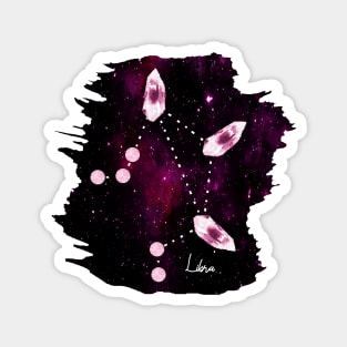 Libra Constellation in Pink Tourmaline - Star Signs and Birth Stones Magnet