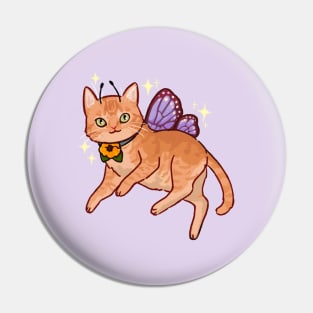 Orange tabby cat with fairy wings Pin