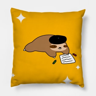 "Thinking of You" Beatnik Sloth Pillow