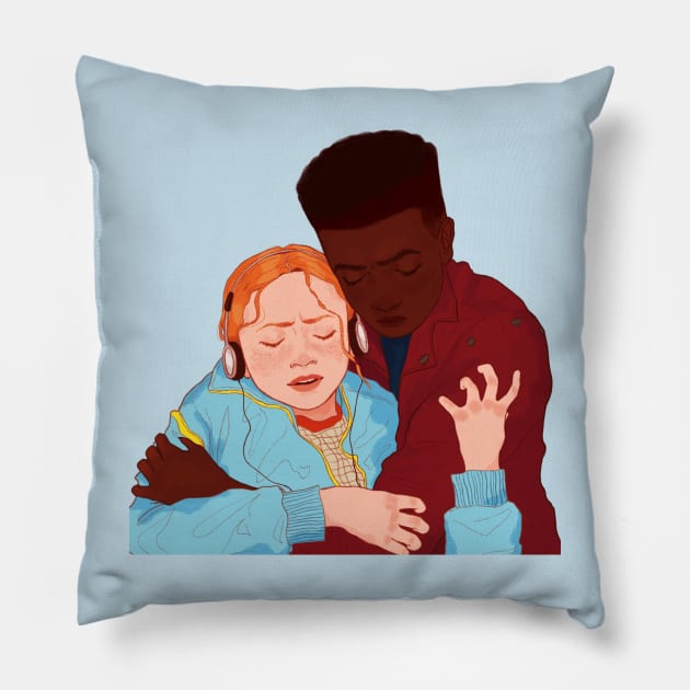 Max and Lucas Season 4 Pillow by Vivian Ostrander