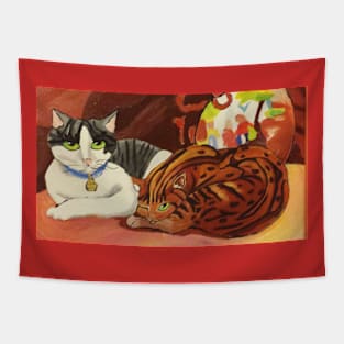 Lounging Cats Tapestry