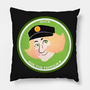 Duck Button - with text Pillow