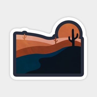 Sunset in desert 3 Magnet