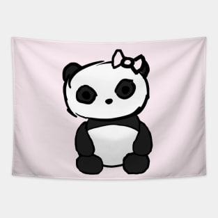 Pawsome Hair Bow Panda Tapestry