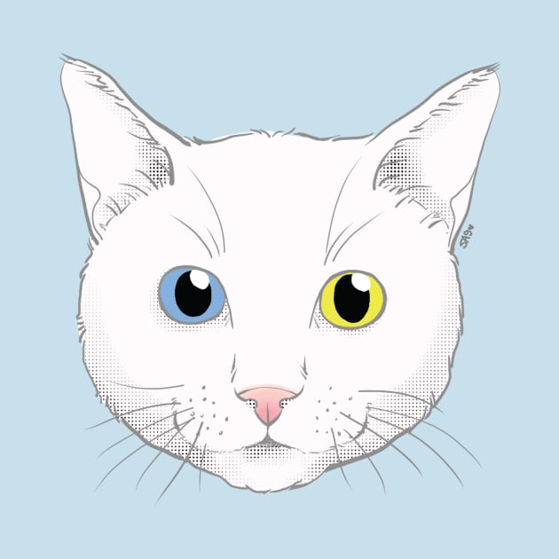 White Cat Face by meownarchy
