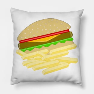 CHEESEBURGERS And Fries Pillow
