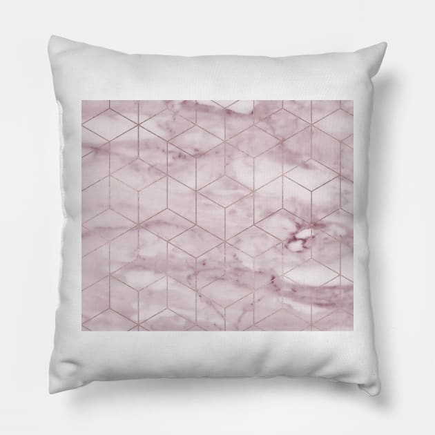 Geometric violet Pillow by marbleco