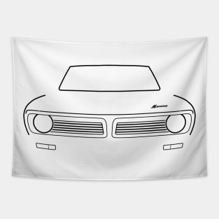 Morris Marina 1970s British classic car black outline graphic Tapestry