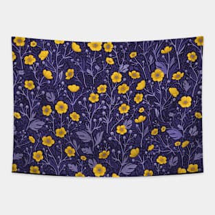 Buttercups, yellow and violet Tapestry