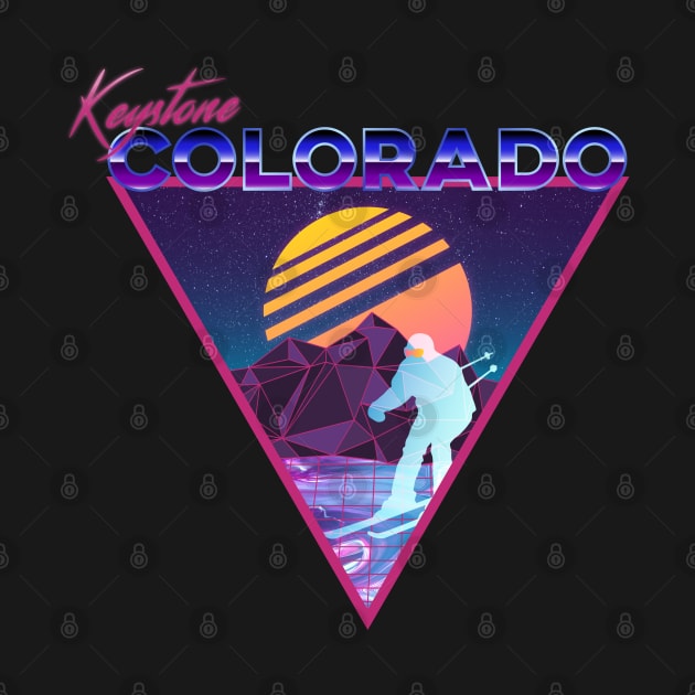 Retro Vaporwave Ski Mountain | Keystone Colorado | Shirts, Stickers, and More! by KlehmInTime